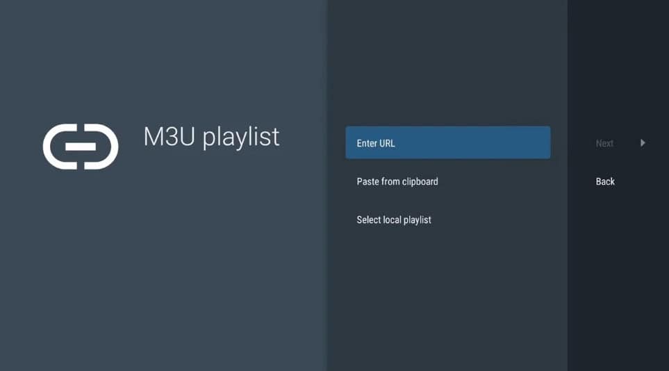 M3U URL entry screen in TiviMate for Balkan IPTV setup